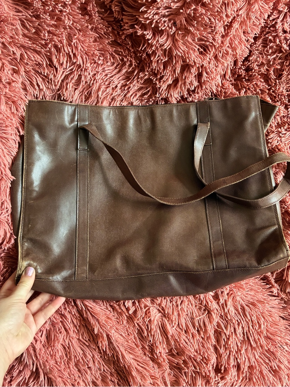 Classic Brown Leather Tote Bag